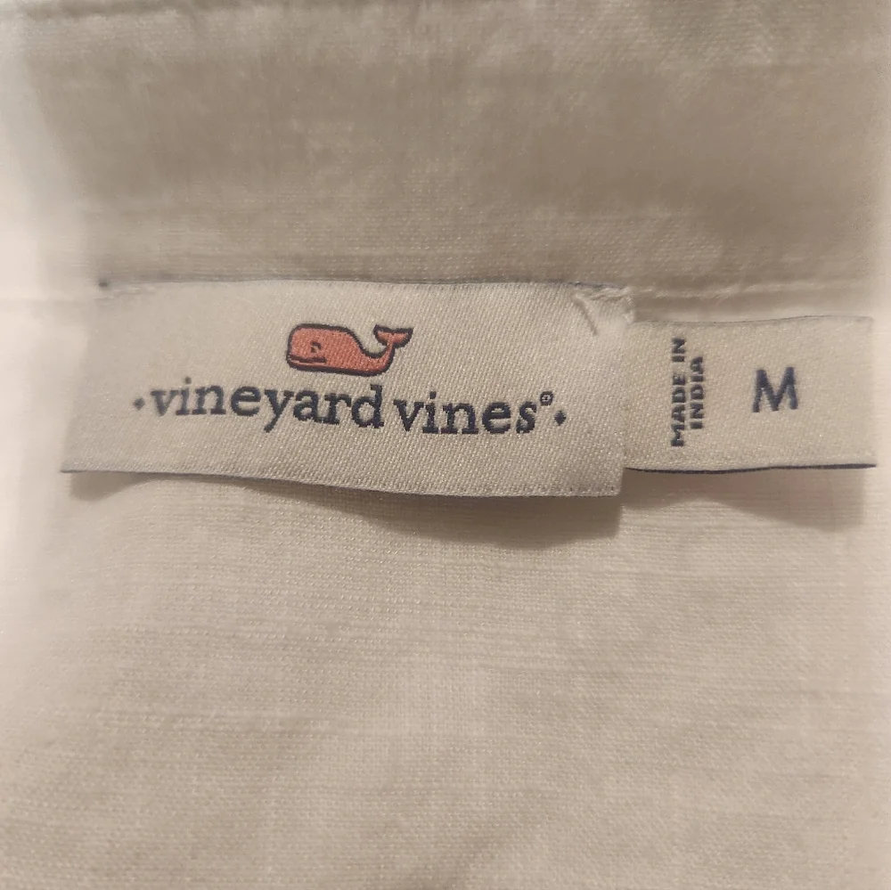 Vineyard Vines White and Navy Striped Casual Shirt - Picture 7 of 8